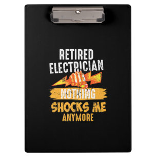 Retired Electrician Shock  Linemen Fars Day Funny Clipboard