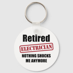 Retired Electrician (US spell) Key Ring