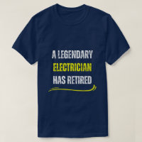 Retired electrician yellow Funny retirement text