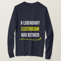 Retired electrician yellow Funny retirement text