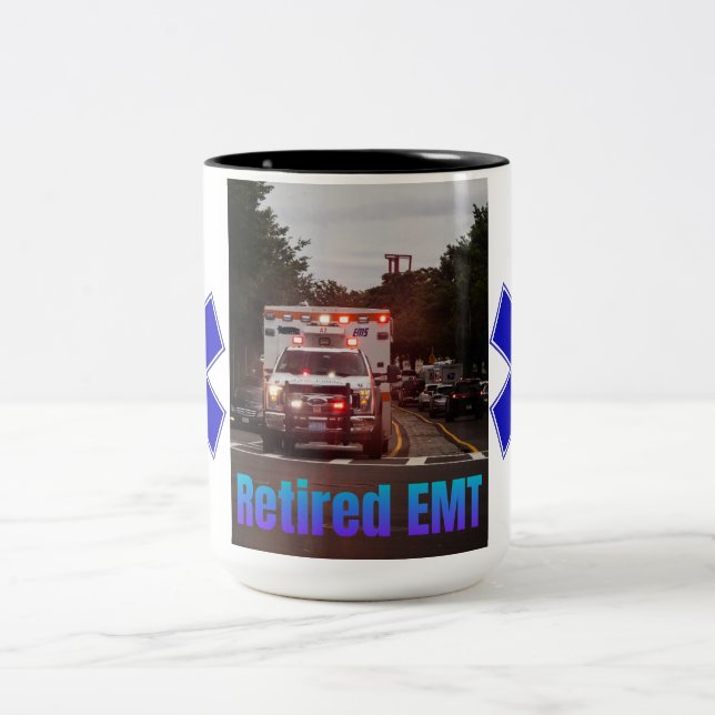 Retired EMT Coffee Mug with Star of Life (Center)