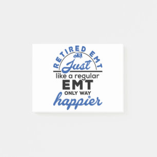 Retired EMT EMS Paramedic Retirement Funny Gifts Post-it Notes