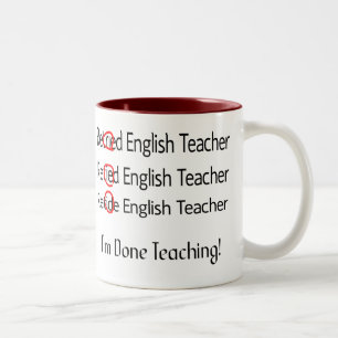 Retired English Teacher Gifts Two-Tone Coffee Mug