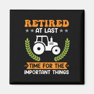 Retired Farmer Farm Pensioner Tractor Retirement Magnet