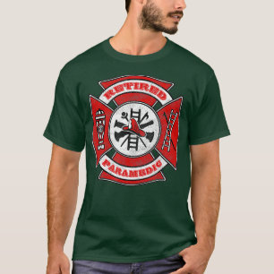 Retired Fire Paramedic Firefighter Red Maltese T-Shirt
