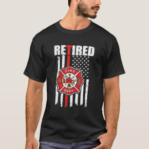 Retired Firefighter American Flag Retirement 2021 T-Shirt