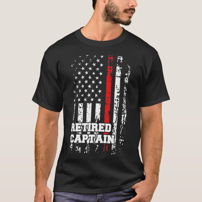 Retired Firefighter Captain  Rank Retirement T-Shirt (Front)
