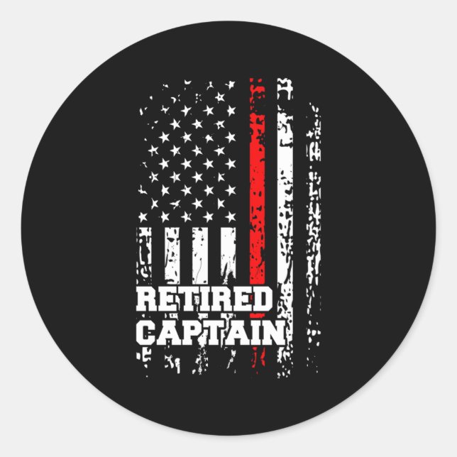 Retired Firefighter Captain Rank Retiret Classic Round Sticker (Front)