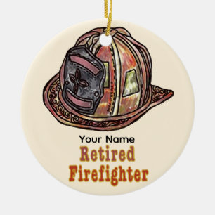 Retired Firefighter Ceramic Ornament