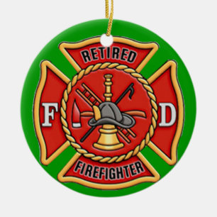 Retired Firefighter Ceramic Ornament