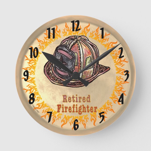 Retired Firefighter  Clock (Front)