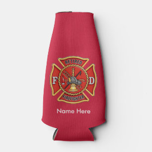 Retired Firefighter Maltese Cross Bottle Cooler
