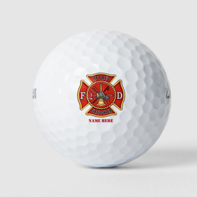 Retired Firefighter Maltese Cross Golf Balls (Front)
