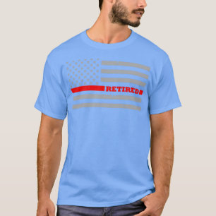 Retired Firefighter Thin Red Line Flag  T-Shirt