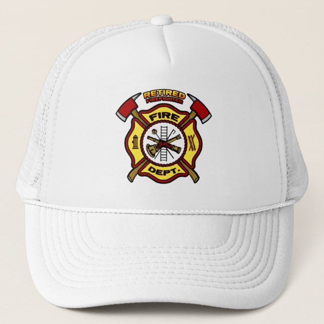 RETIRED FIREFIGHTER TRUCKER HAT (Front)