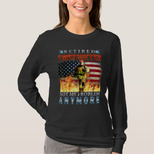 Retired Firefighter Vintage American Flag Retireme T-Shirt