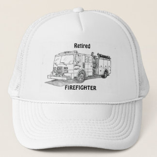 Retired Firefighter with Engine Trucker Hat
