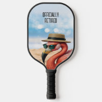 Retired Flamingo on Beach with Hat & Sunglasses