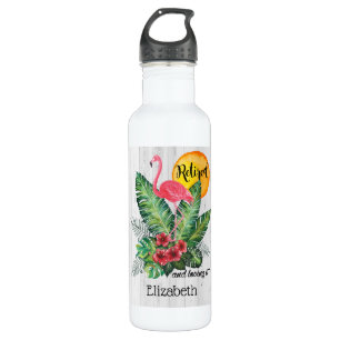 Retired Flamingo Watercolor 710 Ml Water Bottle