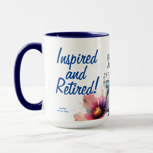 Retired Floral Happy Retirement Pinks Personalise Mug