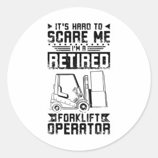 Retired Forklift Driver Classic Round Sticker