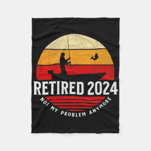 Retired Funny Fishing Retirement Retro Gone Fishin Fleece Blanket