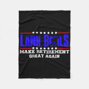 Retired Funny Lawn Bowls Gift For Men And Women La Fleece Blanket
