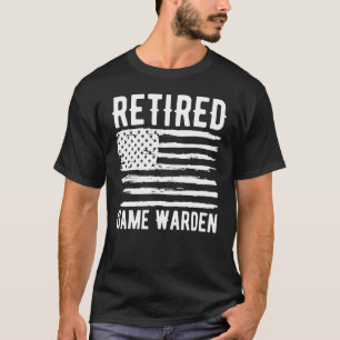 Retired Game Warden Profession American Flag T-Shirt