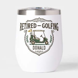 Retired Golfing Golf Cart Crest Personalised