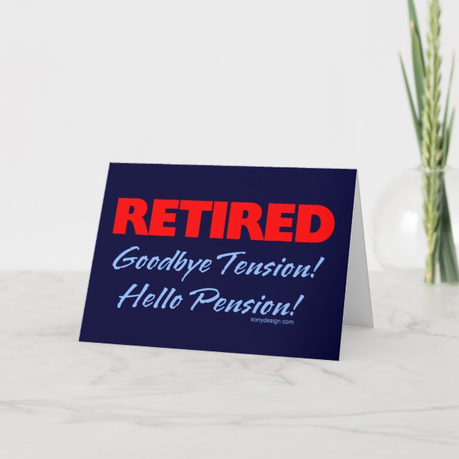 Retired: Goodbye Tension Saying Card (Front)