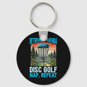 Retired Grandpa Retirement Agenda Disc Golf Nap Re Key Ring