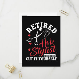 Retired Hair Stylist Hairdresser Retirement Invitation Postcard