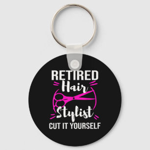 Retired Hair Stylist Hairdresser Retirement Party Key Ring