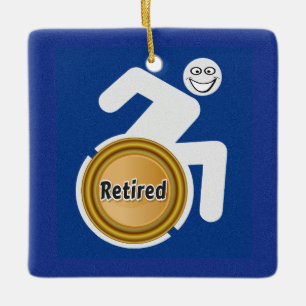 Retired Handicapped Ceramic Ornament