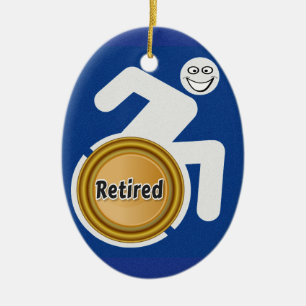 Retired Handicapped Ceramic Ornament