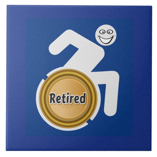 Retired Handicapped Ceramic Tile (Front)