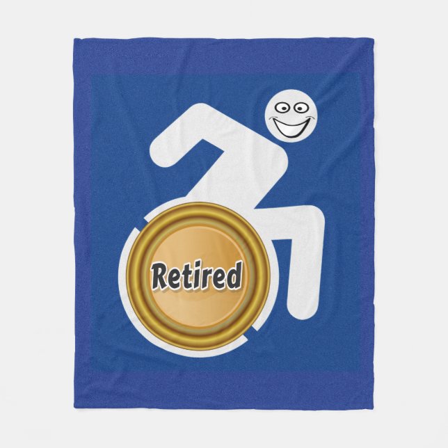 Retired Handicapped Fleece Blanket (Front)