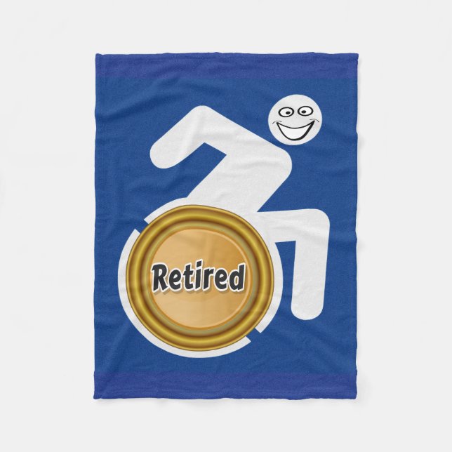 Retired Handicapped Fleece Blanket (Front)