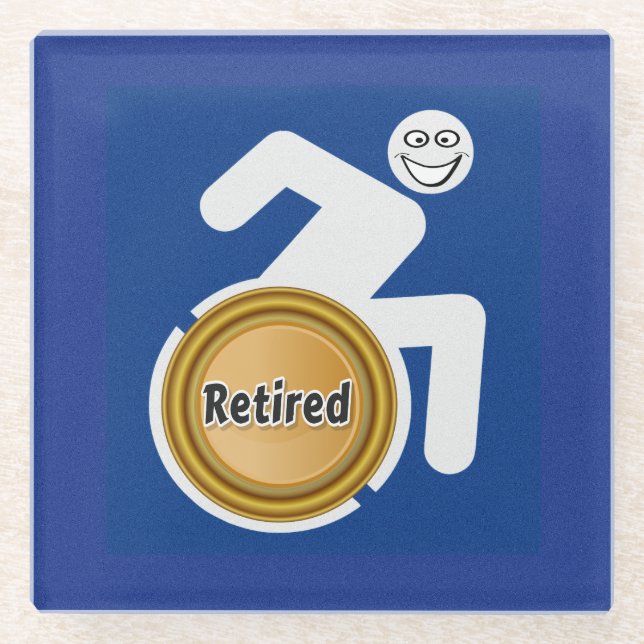 Retired Handicapped Glass Coaster (Front)