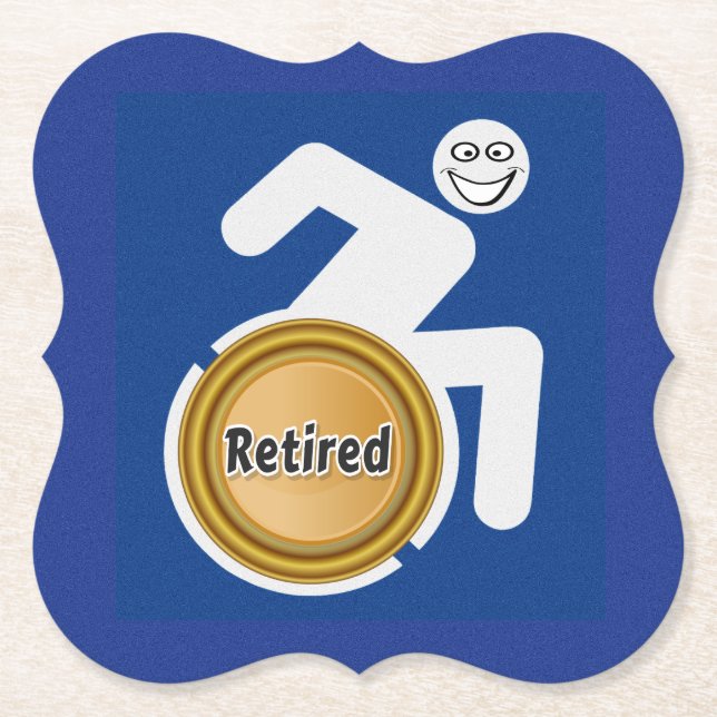 Retired Handicapped Paper Coaster (Front)