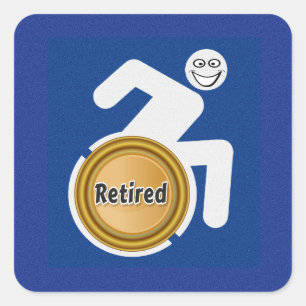 Retired Handicapped Square Sticker
