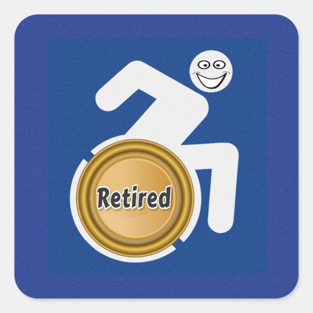 Retired Handicapped Square Sticker (Front)