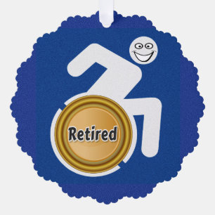 Retired Handicapped Tree Decoration Card
