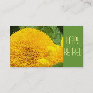Retired Happy Business Cards Yellow Green Flower