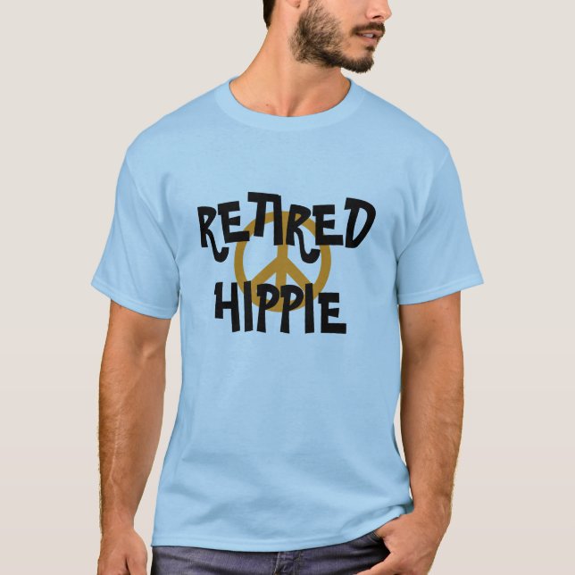 Retired Hippie peace symbol t-shirt (Front)