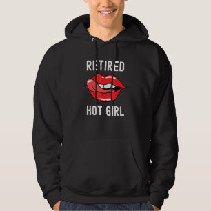 Retired Hot Girl With Red Lips - Retirement Quotes Hoodie
