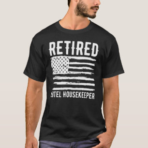Retired Hotel Receptionist Profession American Fla T-Shirt