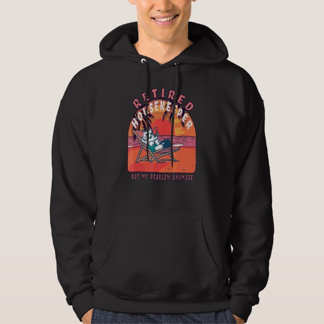 Retired Housekeeper  Vintage Retirement Hoodie (Front)