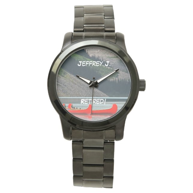 Retired, Kayaks Mountains, Name, Oversized  Wrist Watch (Front)