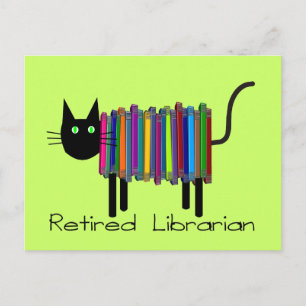Retired Librarian Book Cat Gifts Postcard